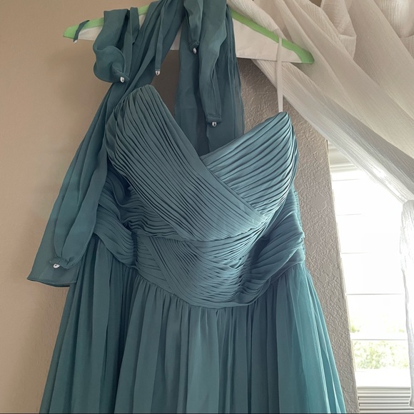 NWT Never worn Revelry Kennedy Chiffon convertible dress size 12 desert blue - Picture 2 of 14
